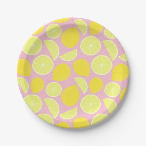 Pink Lemonade Citrus Paper Plates