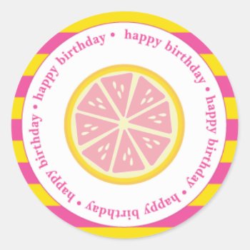 Pink Lemonade Favor Tags  Stickers  Seals by simplysostylish at Zazzle