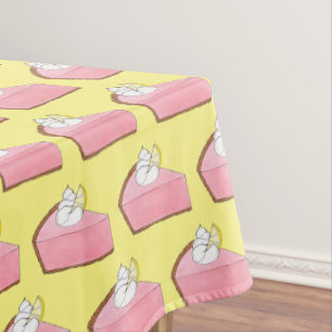 Pink Lemonade Icebox Lemon Pie Slice Picnic Food Tablecloth