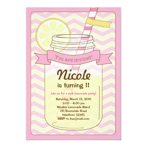 Pink Lemonade Invitations 8