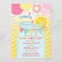 Pink lemonade Invitation Sunshine First Birthday