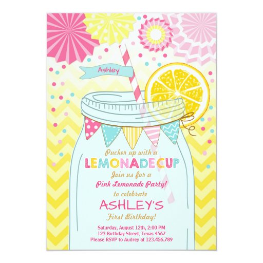 Lemonade Birthday Party Invitations 3