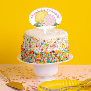 Pink Lemonade Lemon 1st Birthday Cake Topper