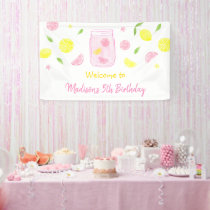 Pink Lemonade Lemon Birthday Banner