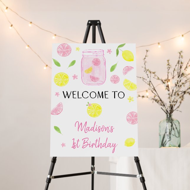 Pink Lemonade Lemon Birthday Foam Board (In Situ (Stand))