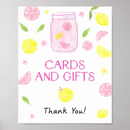 Pink Lemonade Lemon Birthday Poster