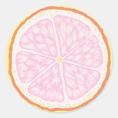 Pink Lemonade Lemon Theme Sweet Lemons Classic Round Sticker