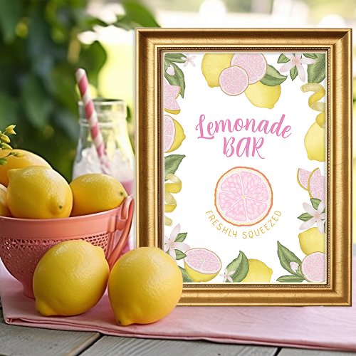 Pink Lemonade Lemon Themed Bar Sign