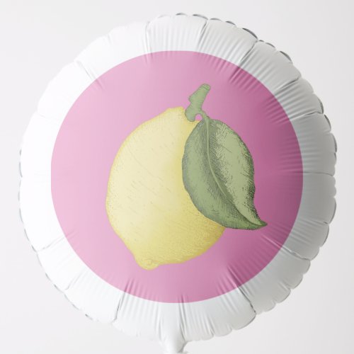 Pink Lemonade Lemon Themed Birthday Party Balloon