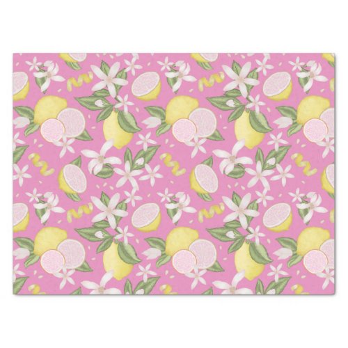 Pink Lemonade Lemon Themed Summer Birthday Party Tissue Paper