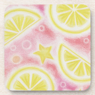 Pink Lemonade 'lemons' coaster set