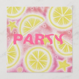 Pink Lemonade 'lemons' party invitation square