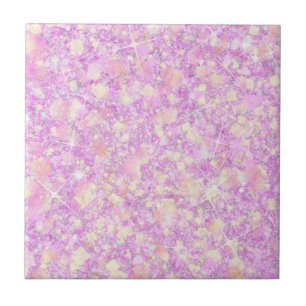 Pink Lemonade Magenta Color Solid Faux Glitter Ceramic Tile