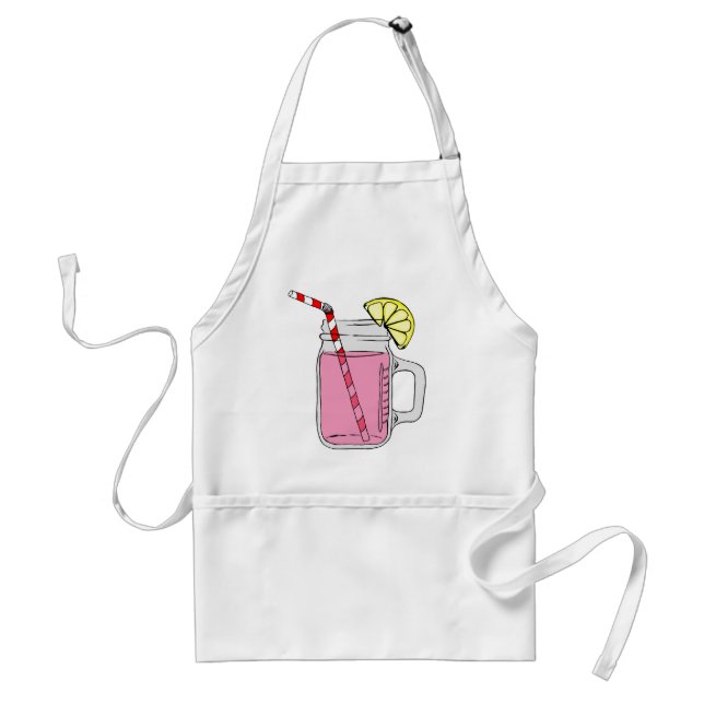 Pink Lemonade Mason Jar Adult Apron (Front)