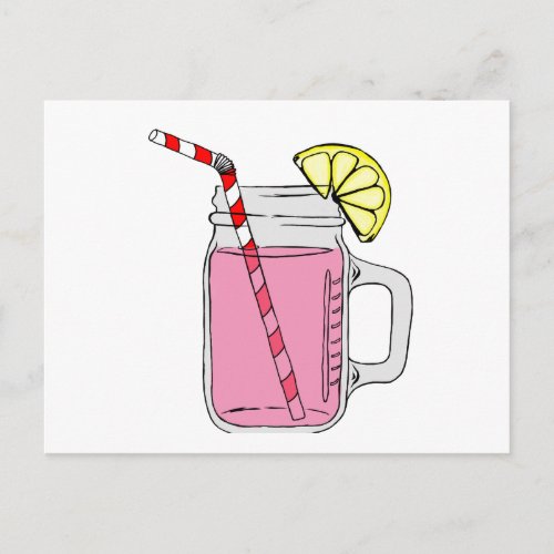 Pink Lemonade Mason Jar Postcard
