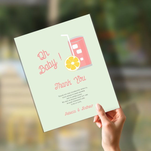 Pink Lemonade Modern Oh Baby Shower Party  (Creator Uploaded)