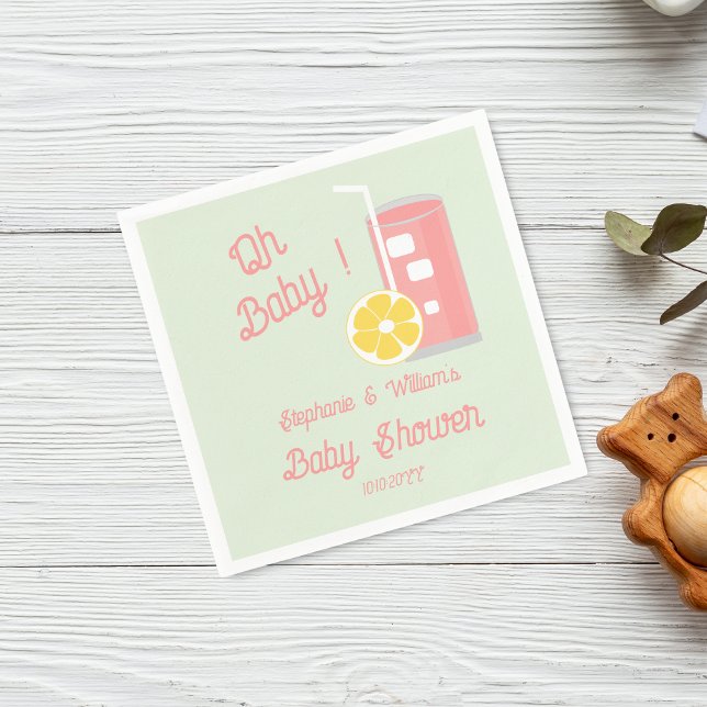 Pink Lemonade Oh Baby Shower Party  Napkins (Creator Uploaded)