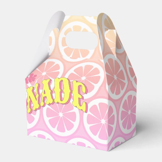 Pink Lemonade Party Favor Boxes (Front Side)