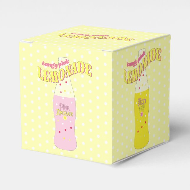 Pink Lemonade Party Favor Boxes (Front Side)