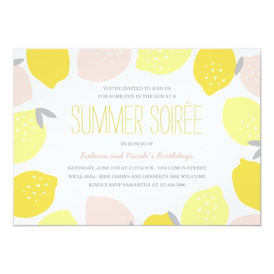 pink lemonade party invite