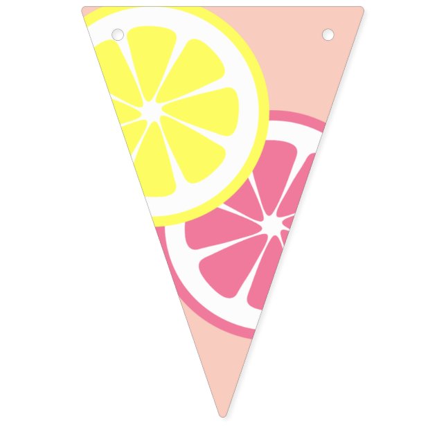Pink Lemonade Party, yellow and pink Bunting Flags (First Flag)