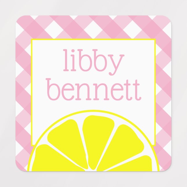 Pink Lemonade Personalized Clothing Labels (Design 1)