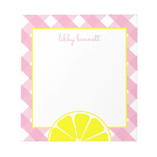 Pink Lemonade Personalized Notepad (Front)