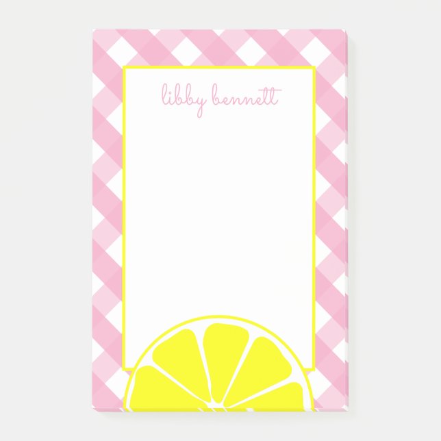 Pink Lemonade Personalized Notepad (Front)