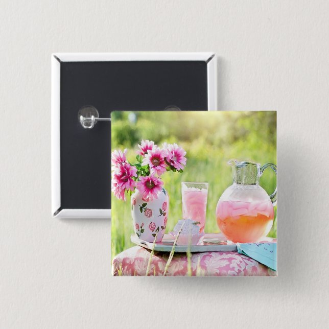 Pink lemonade picture button (Front & Back)
