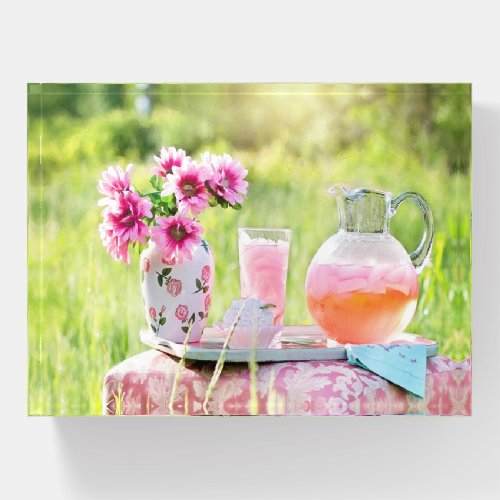 Pink lemonade picture paperweight