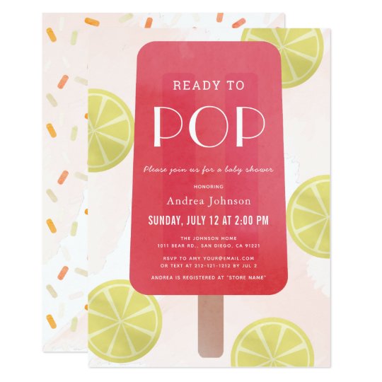 pink lemonade baby shower invitations