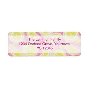 Pink Lemonade return address label centre text