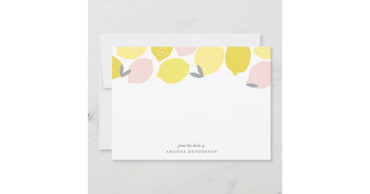 Pink Lemonade Stationery Note Card | Zazzle