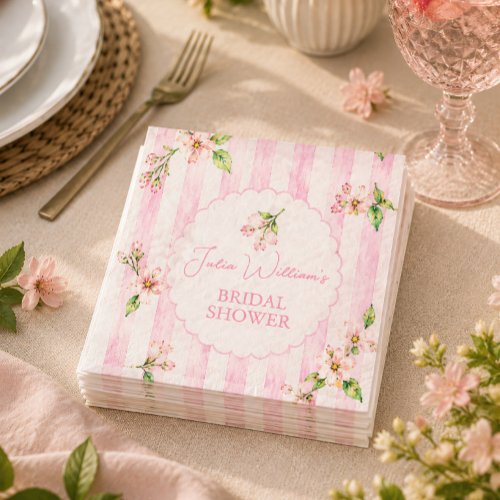 Pink Lemonade Summer Floral Bridal Shower Napkins