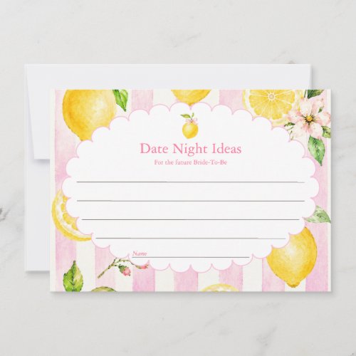 Pink Lemonade Summer Lemon Bridal Shower Note Card