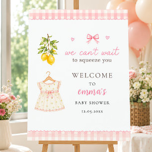 Pink Lemonade Whimsical Gingham Baby Girl Foam Board