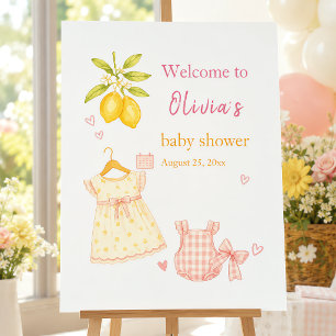 Pink Lemonade Whimsical Watercolor Baby Girl Foam Board