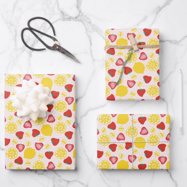 Pink Lemonade wrapping paper sheets (Front)