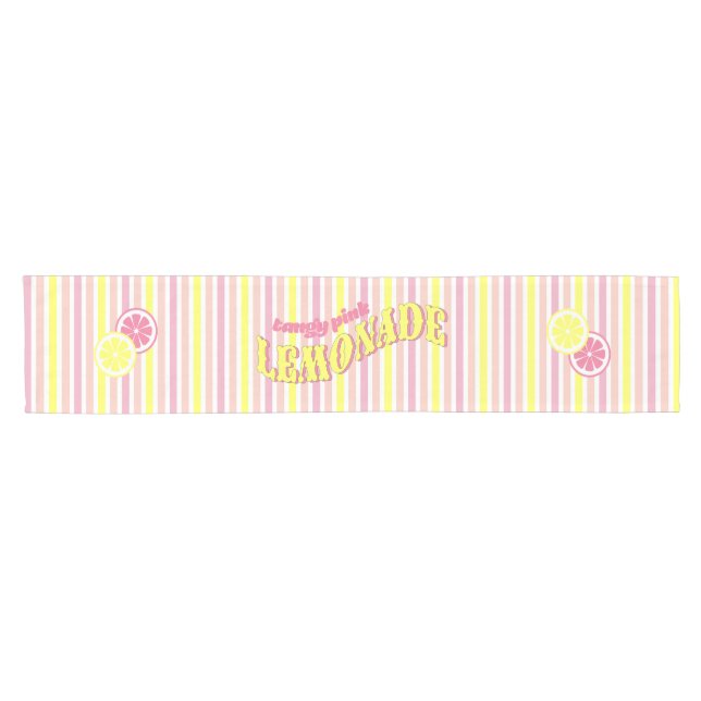 Pink Lemonade, yellow and pink Short Table Runner (Horizontal)
