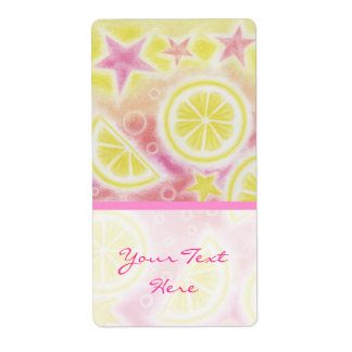 Pink Lemonade 'Your Text' label large stripe