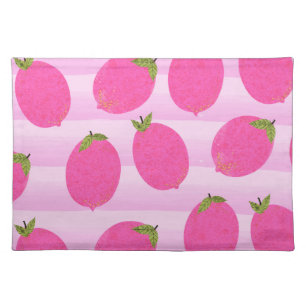 Pink Lemons Lemonade Summer Fruit Fun Bright Placemat
