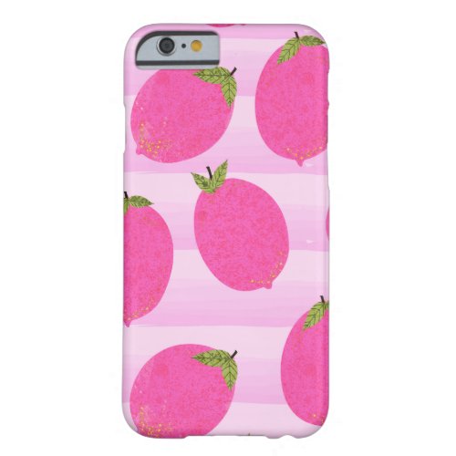 Pink Lemons Lemonade Summer Fruit Watercolor Fun Barely There iPhone 6 Case