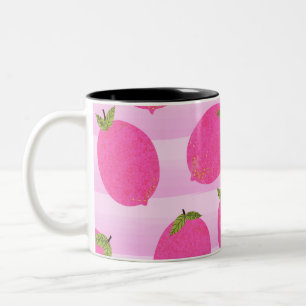 Pink Lemons Lemonade Summer Fruit Watercolor Two-Tone Coffee Mug