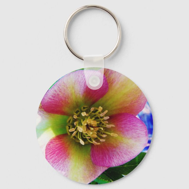 Pink Lenten Rose, Keychain (Front)