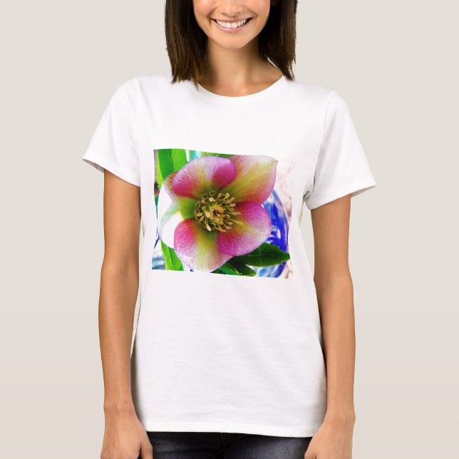 Pink Lenten Rose, T-Shirt (Front)