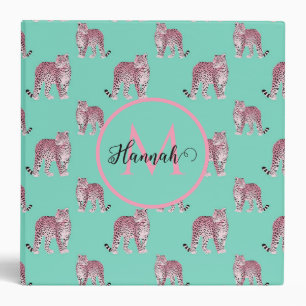 Pink Leopard 3 Ring Binder