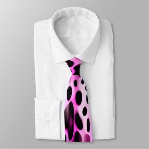 Pink Leopard 3D Vertical Isometric Pattern Neck Tie