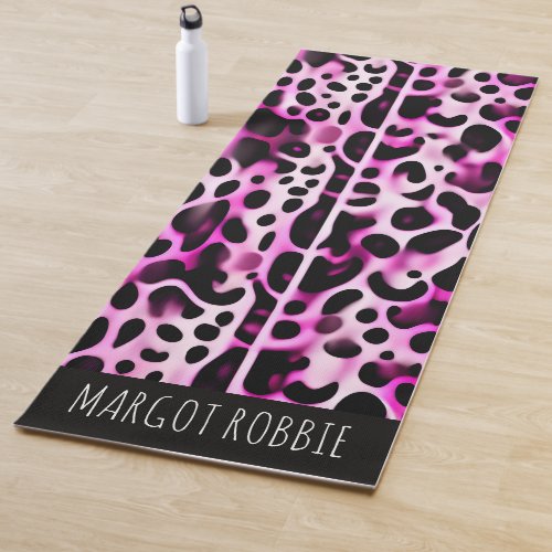Pink Leopard 3D Vertical Isometric Pattern Yoga Mat