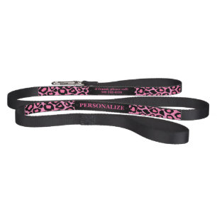 Pink Leopard Animal Design Pet Leash