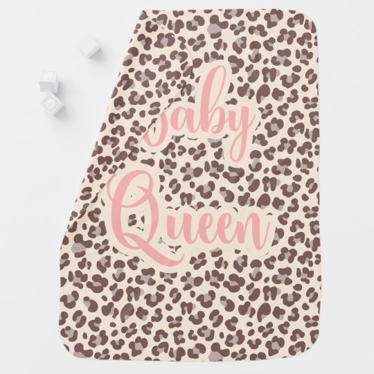 Pink leopard, animal print baby blanket
